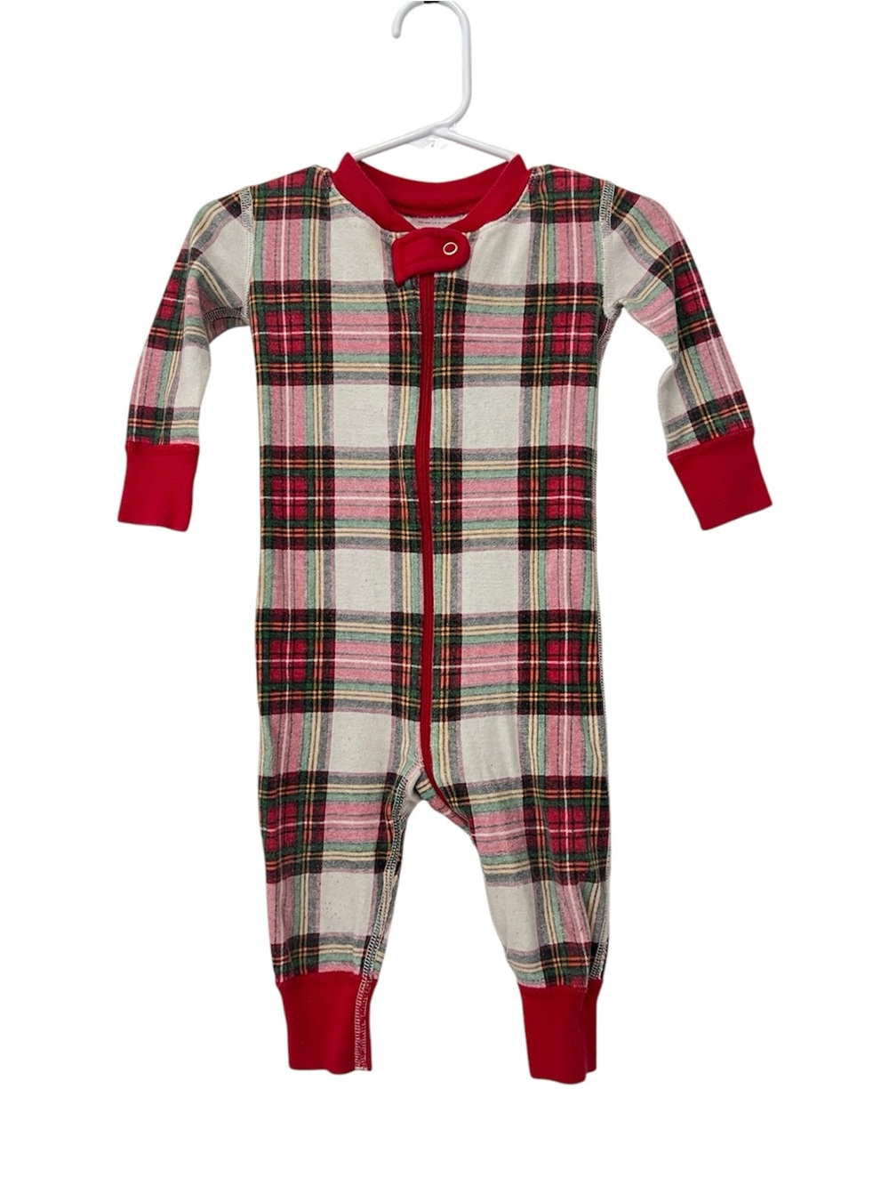 Hanna Andersson Baby Holiday Plaid Zipper Sleeper One-Piece Pajamas Size 6-12